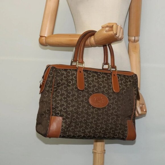 CELINE C Sulky Boston Bag Canvas Brown Gold Auth bs24812 - Picture 3 of 16